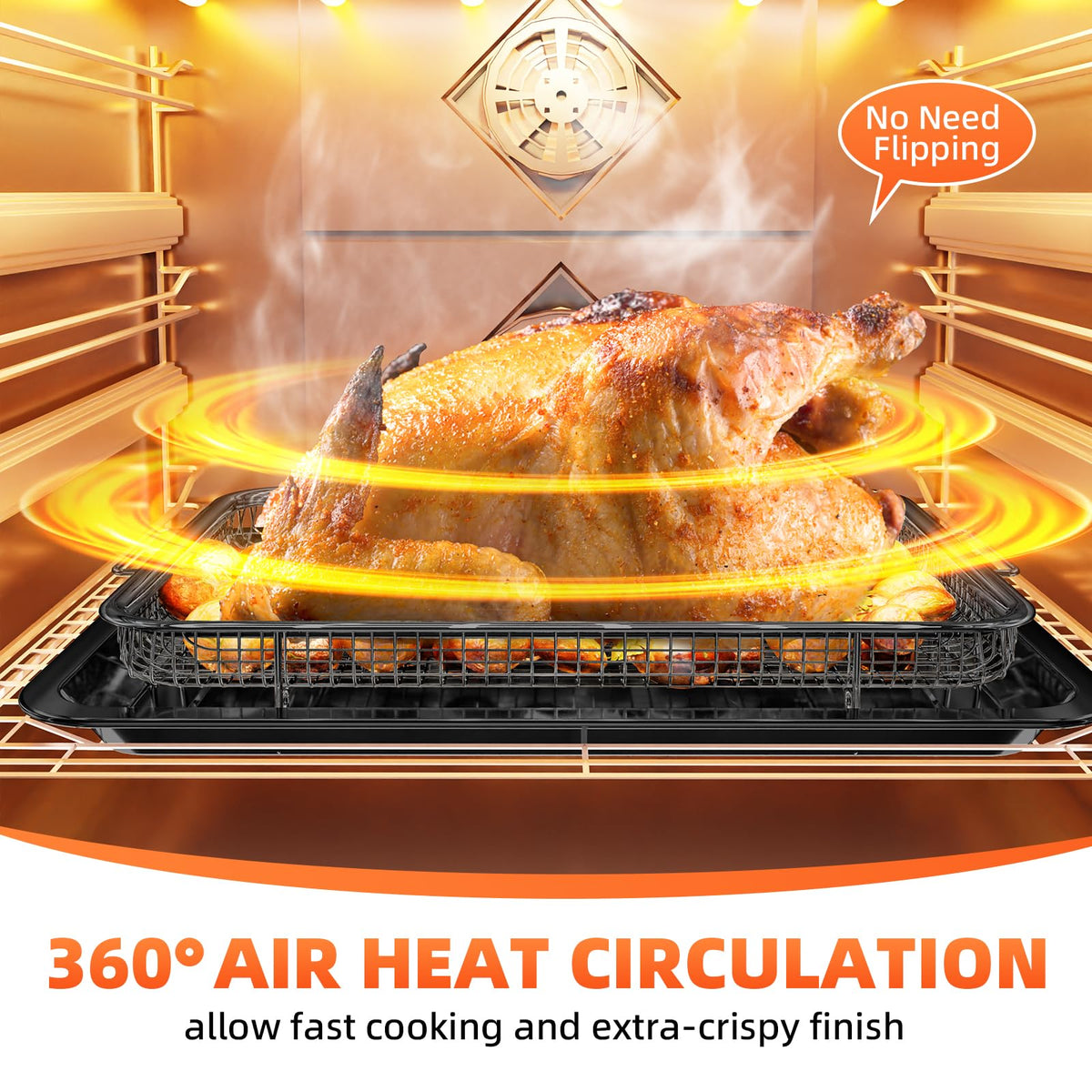 DEGOVIN medium air fryer basket front view for crisp results.