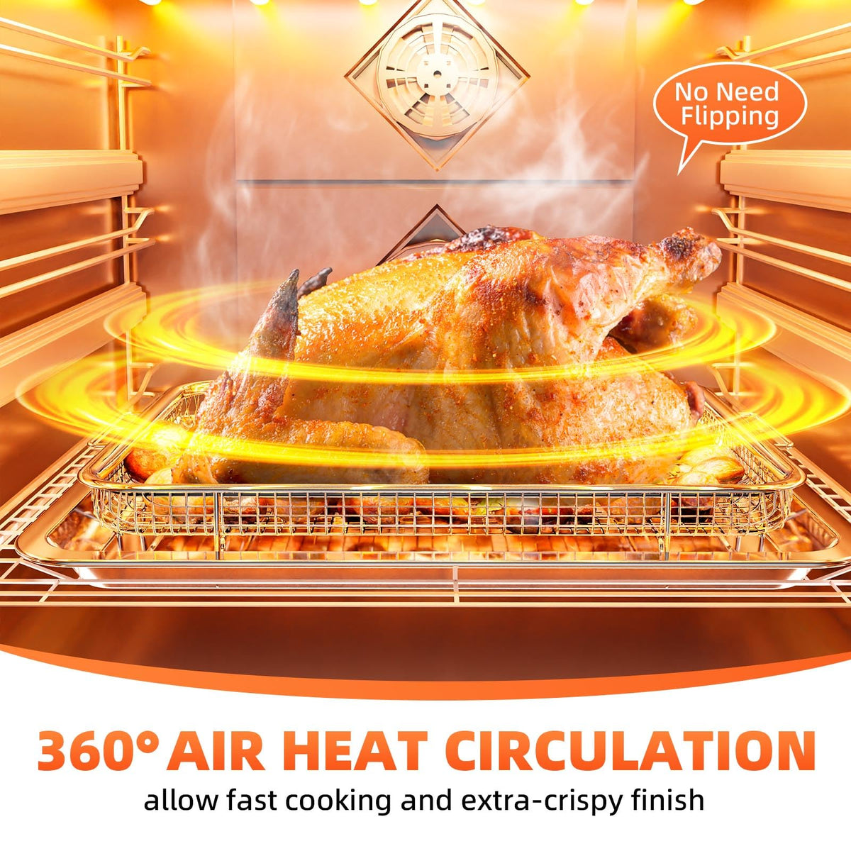 DEGOVIN crisper tray for oven 13x9-7 inches supports family meals.