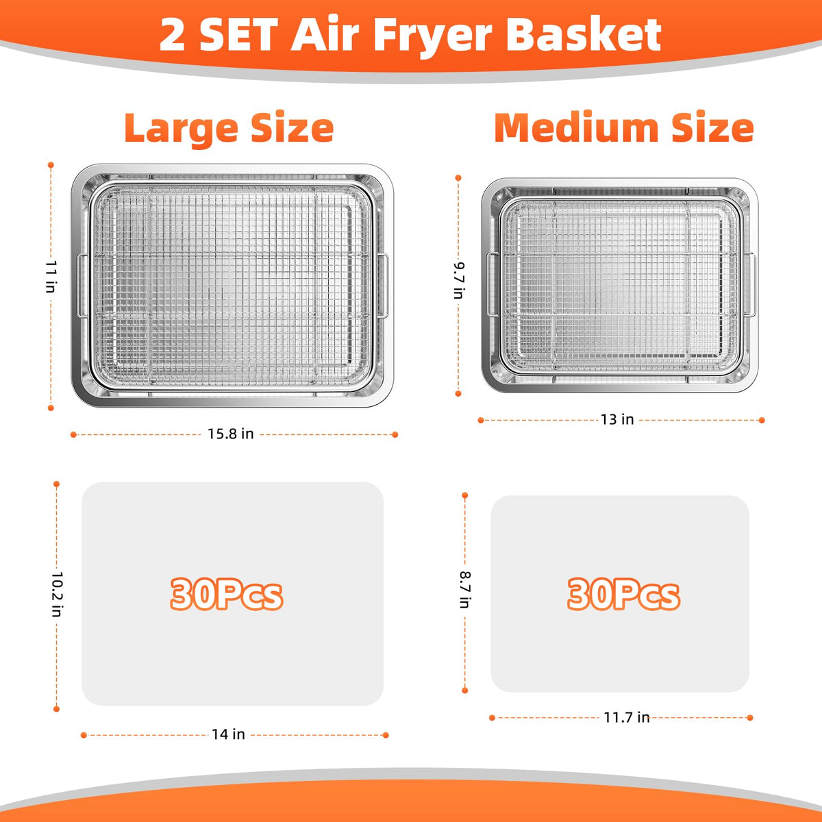 DEGOVIN crisper tray for oven 15-8x11 inches fits large meals for batch cooking.