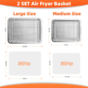 DEGOVIN crisper tray for oven 15-8x11 inches fits large meals for batch cooking.