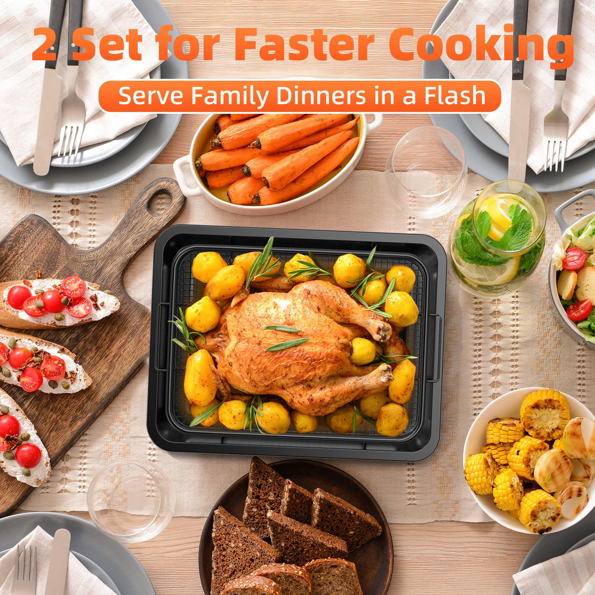 DEGOVIN dishwasher-safe setup simplifies cleanup after family meals.