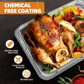 DEGOVIN easy-grip handles enable safe, convenient oven transfer.