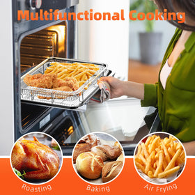 DEGOVIN non-stick mesh basket promotes easy release and less sticking.