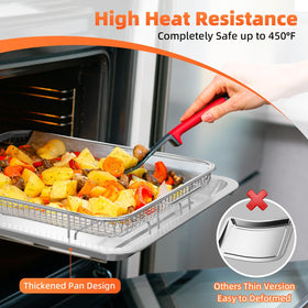 DEGOVIN stainless steel air fry pans offer durable, high-temp resilience.