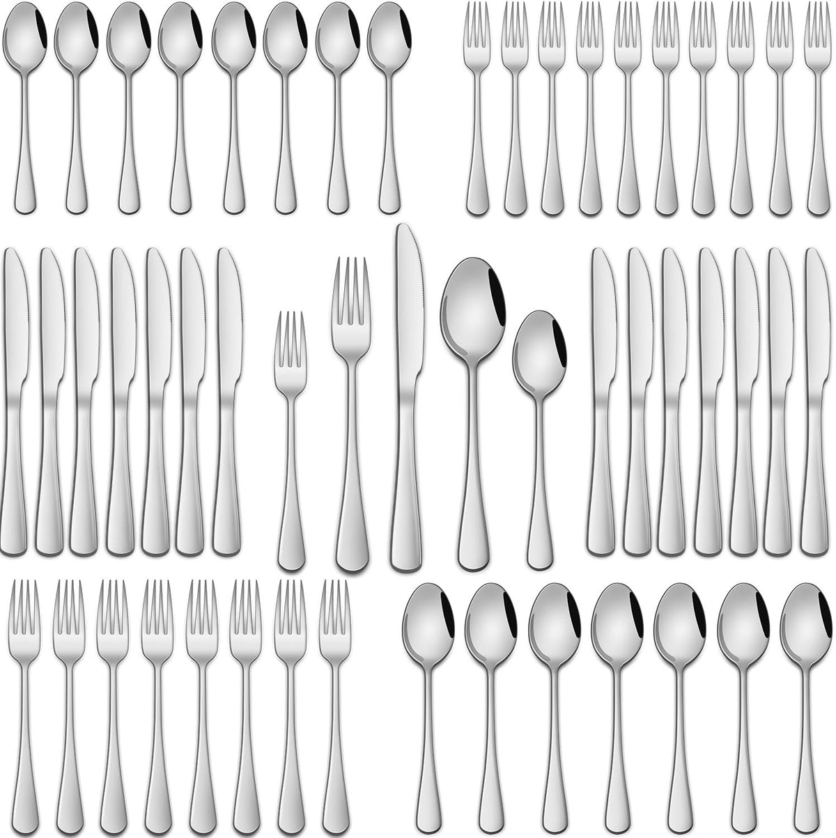 Dehov 30-piece silverware set dinner forks with timeless shine.