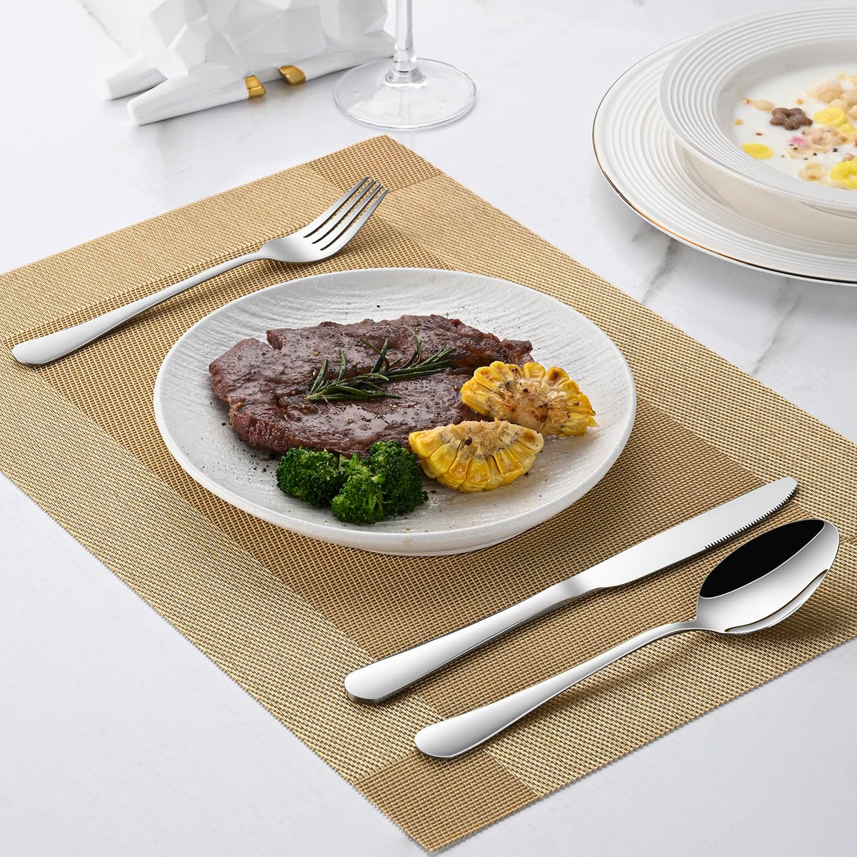 Dehov dishwasher safe flatware design for easy cleanup.