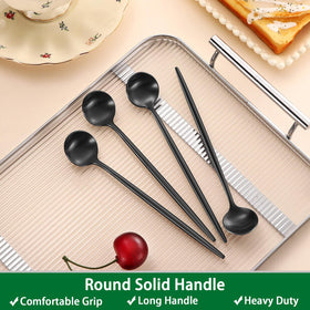 Solid, comfortable Dehov spoon handles provide a secure grip.
