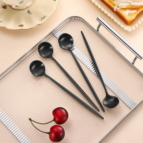 Titanium PVD coating on Dehov spoons resists wear and maintains color.