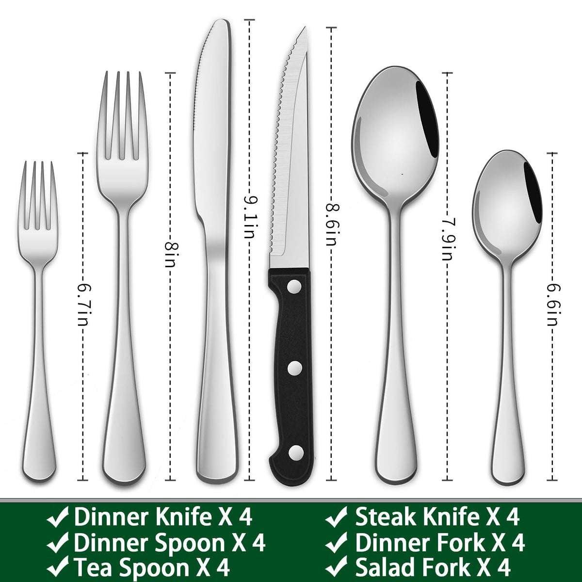Dehov silverware set mirror finish close-up showing durability.