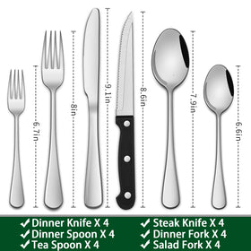 Dehov silverware set mirror finish close-up showing durability.