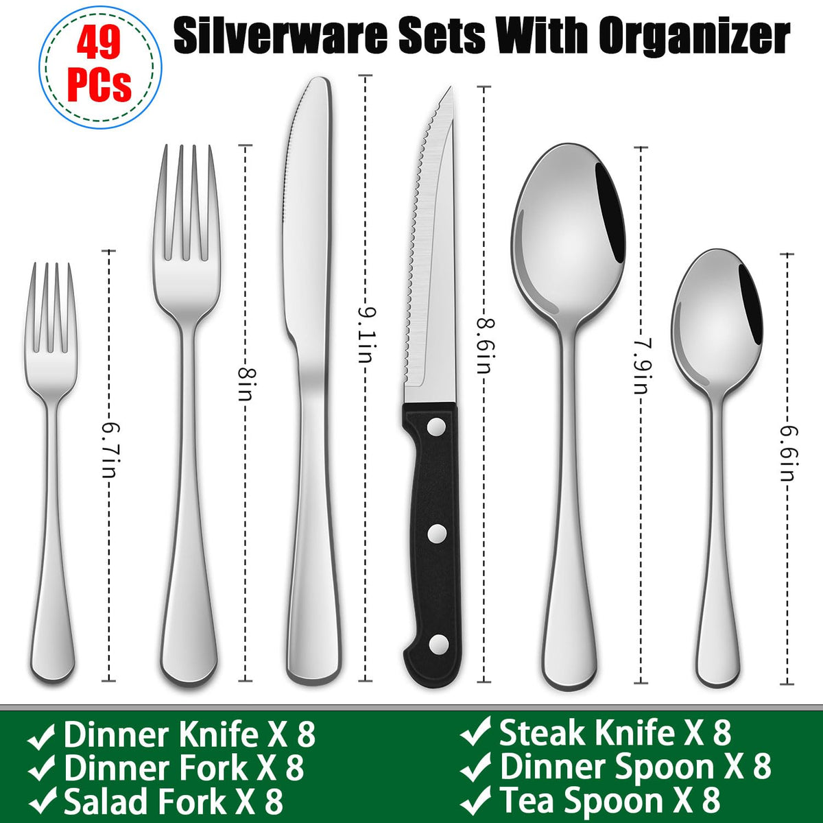 Dehov stainless-steel flatware for eight, ready for family meals