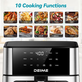 DEIME Air Fryer 10.2 qt capacity ideal for family meals