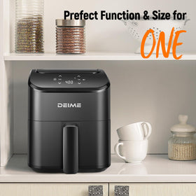 DEIME Air Fryer BPA-free nonstick basket simplifies cleaning and fast reuse.