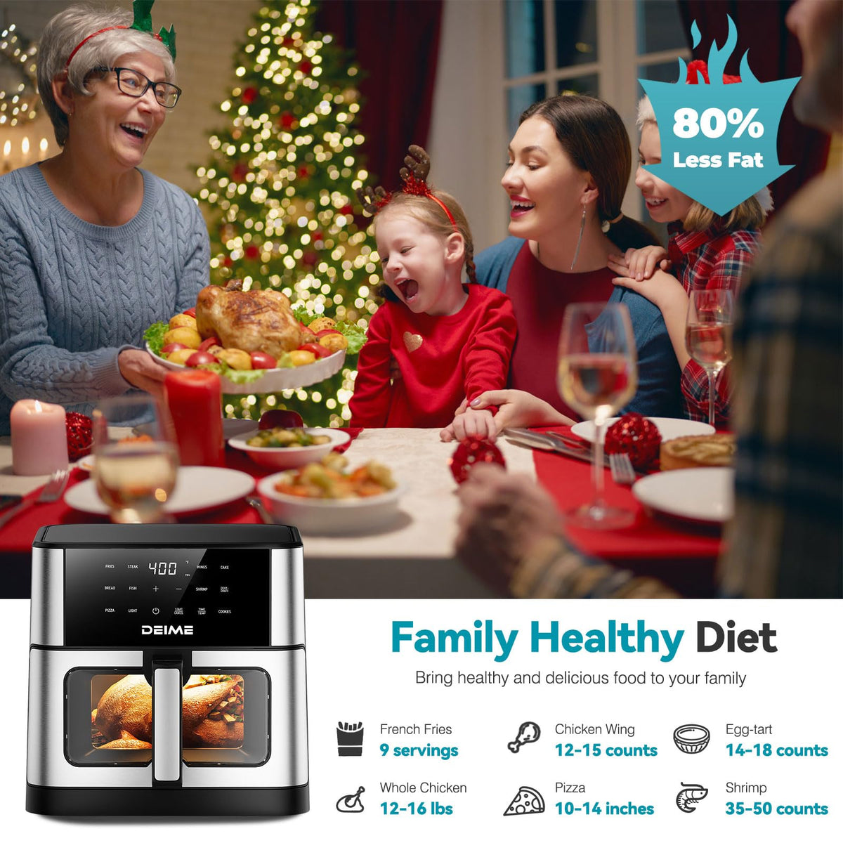 DEIME Air Fryer includes recipe booklet to start delicious meals