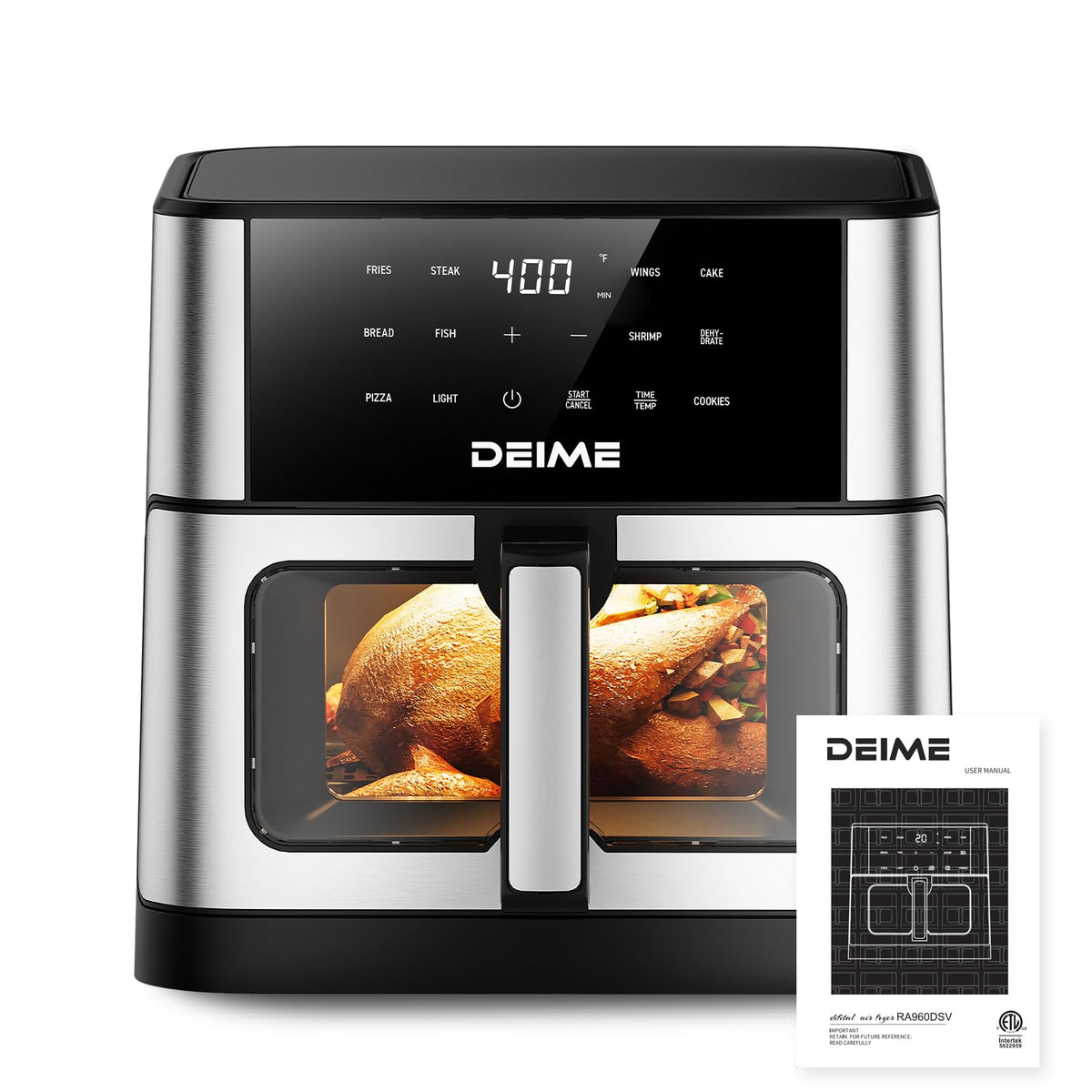 DEIME Air Fryer silver design complements modern kitchens