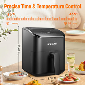 DEIME Air Fryer space-saving design fits on crowded countertops and keeps kitchens clutter-free.