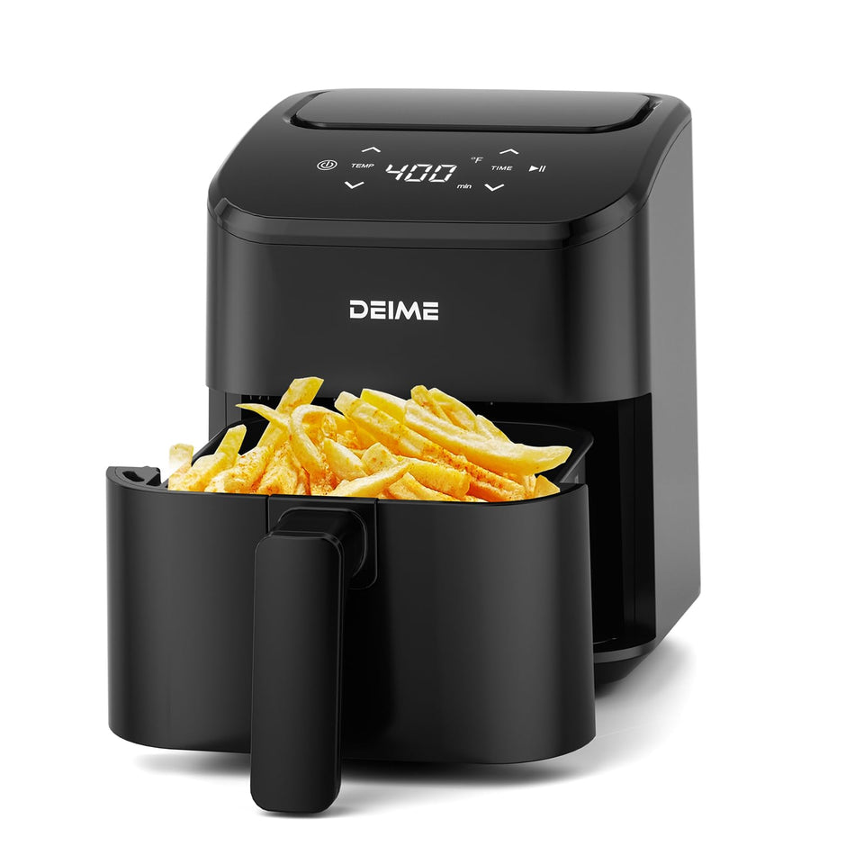 DEIME Air Fryer touchscreen display enables quick, customizable cooking with precise time and temperature control.