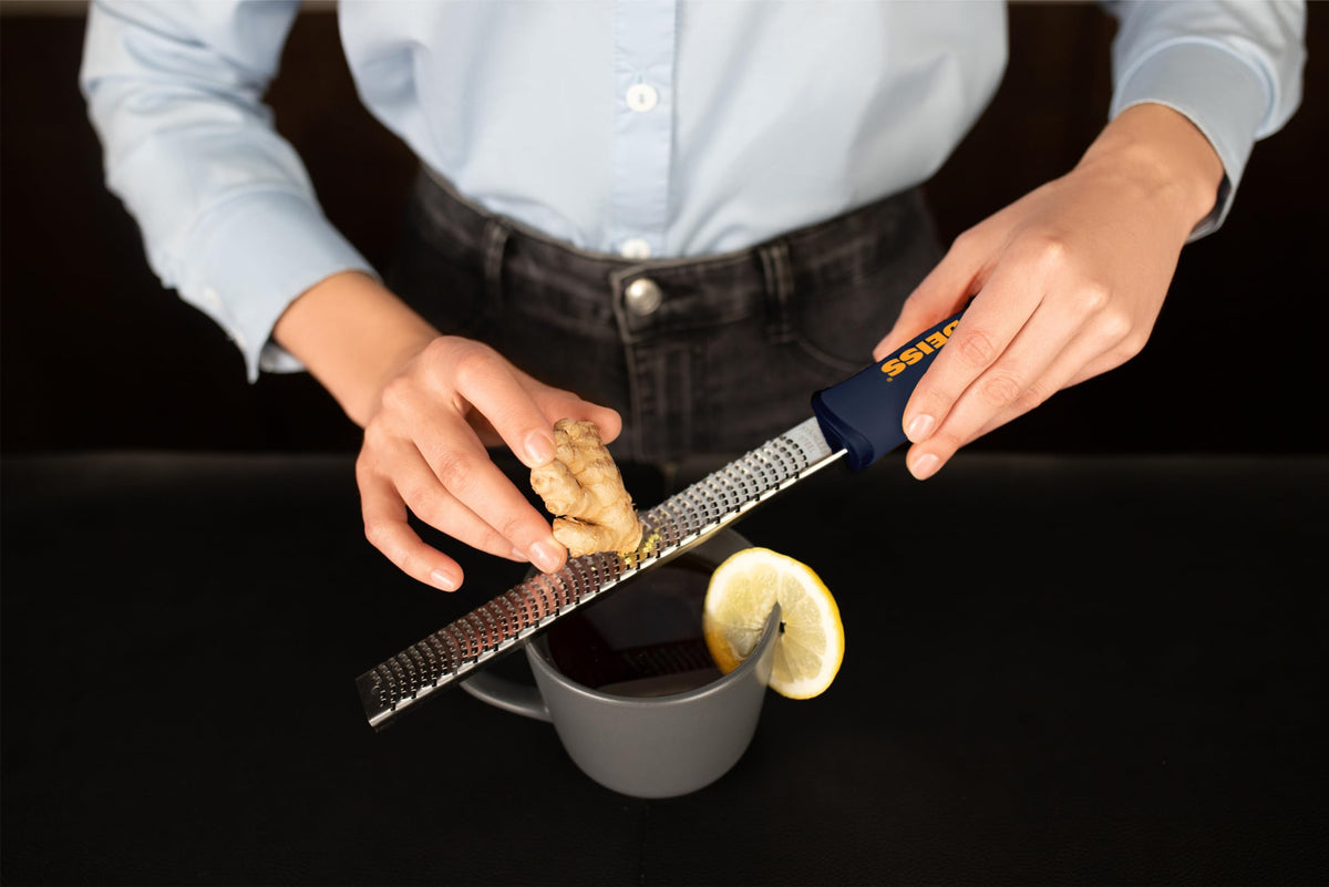 Deiss PRO compact tool saves space while offering versatile zesting and grating.