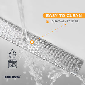 Dishwasher-safe Deiss PRO grater demonstrated for quick cleanup after use.