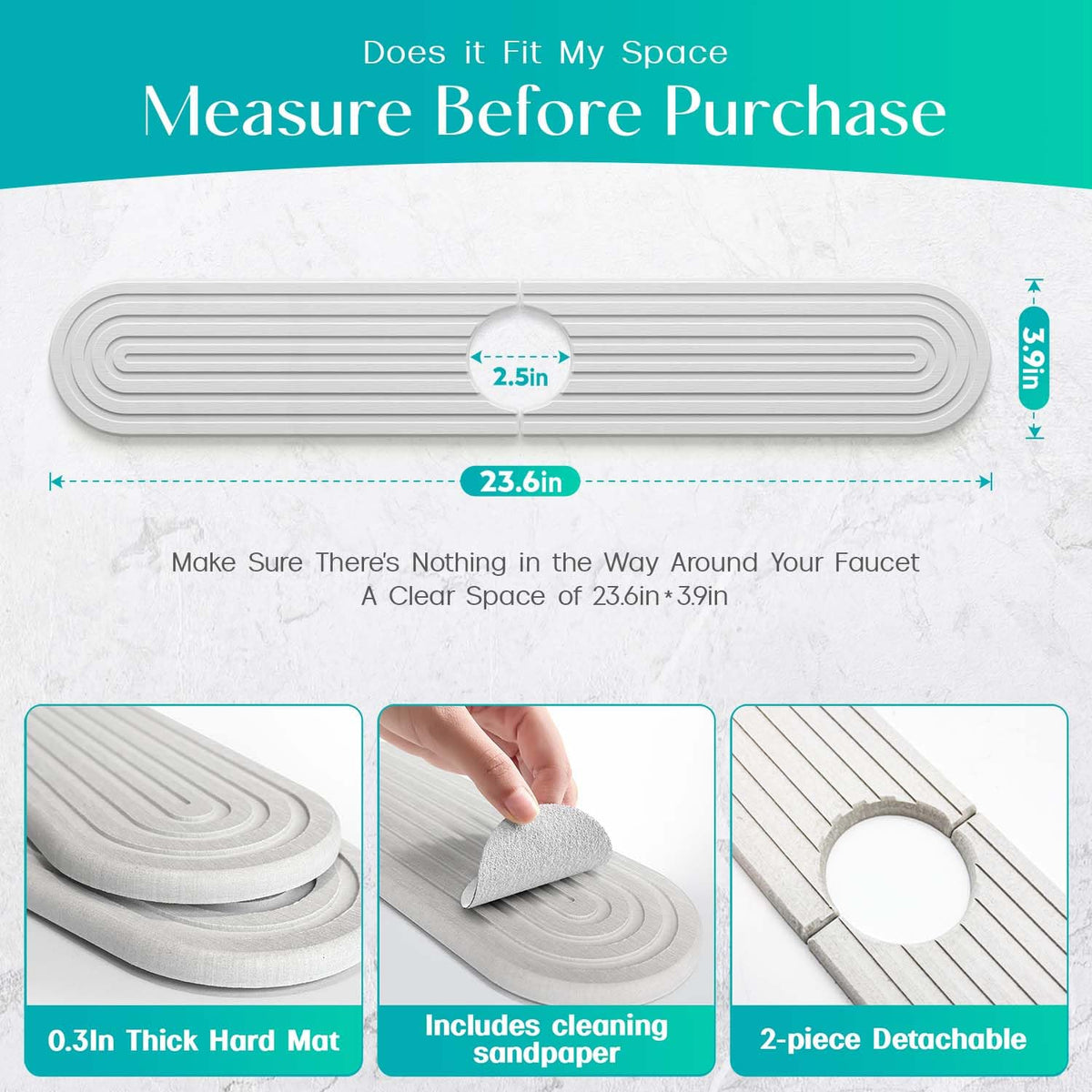DEJUPE decorative-sink-protector protects countertops from moisture and stains.