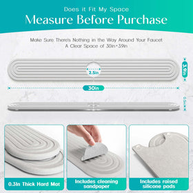 DEJUPE stone faucet mat texture close-up reveals porous, quick-drying surface.