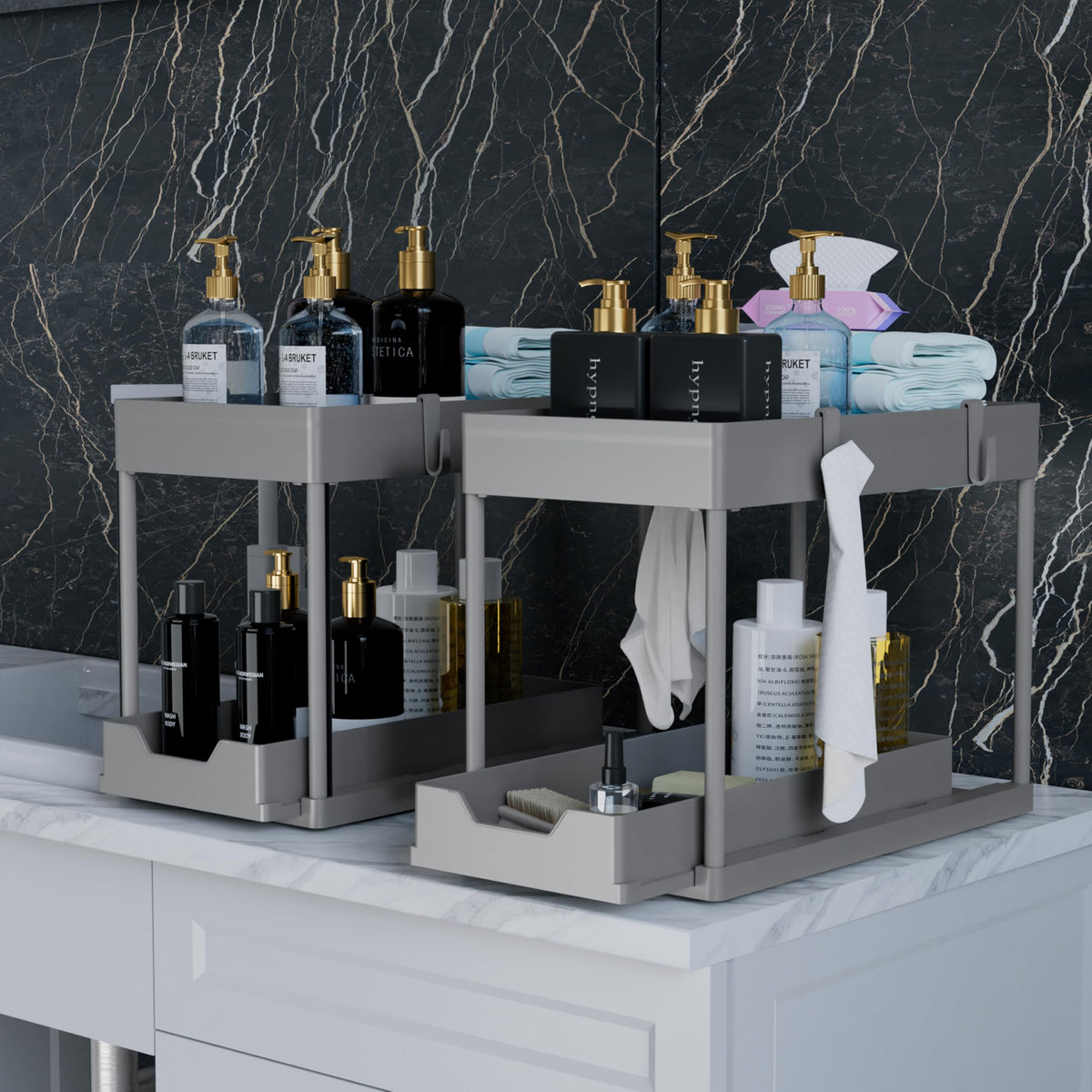 DEKAVA grey storage for bathroom and kitchen with wide application.