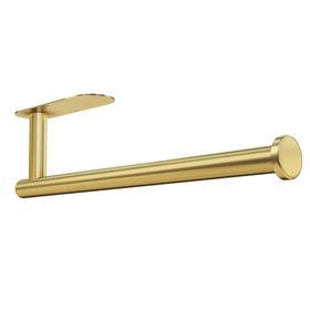 DEKAVA paper towel holder under cabinet in gold finish, space-saving kitchen organizer.