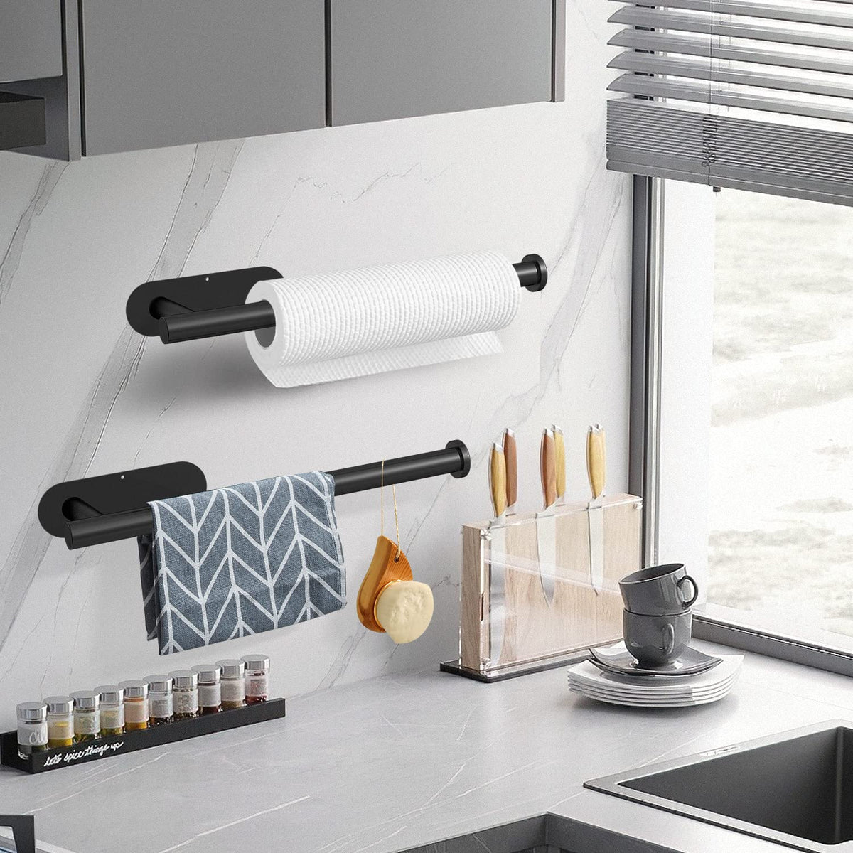 DEKAVA self-adhesive bar holder in black close-up