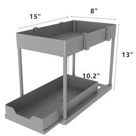 DEKAVA two-tier sliding-drawer assembly shows easy installation and reachable items.