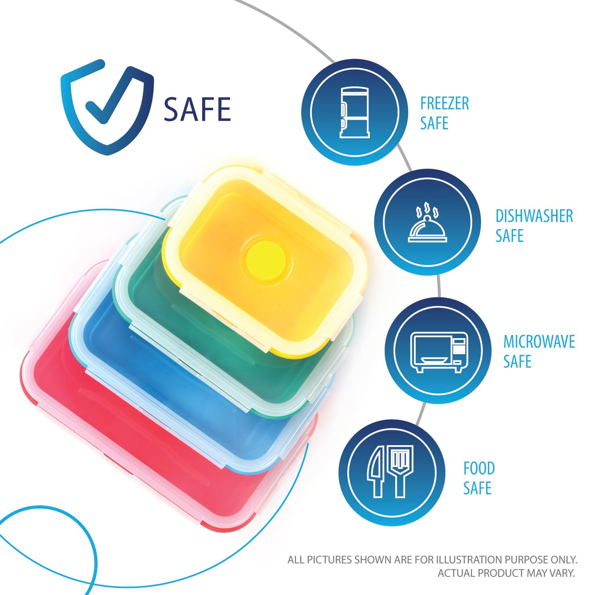 Deke Home dishwasher-safe silicone containers for easy cleanup after meals.