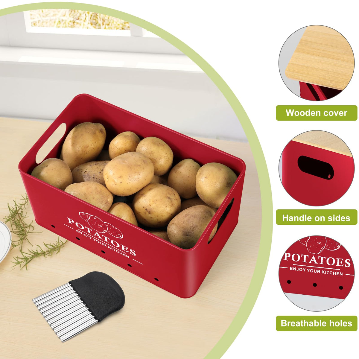 Dekosilave garlic storage box keeping garlic heads neat and accessible.