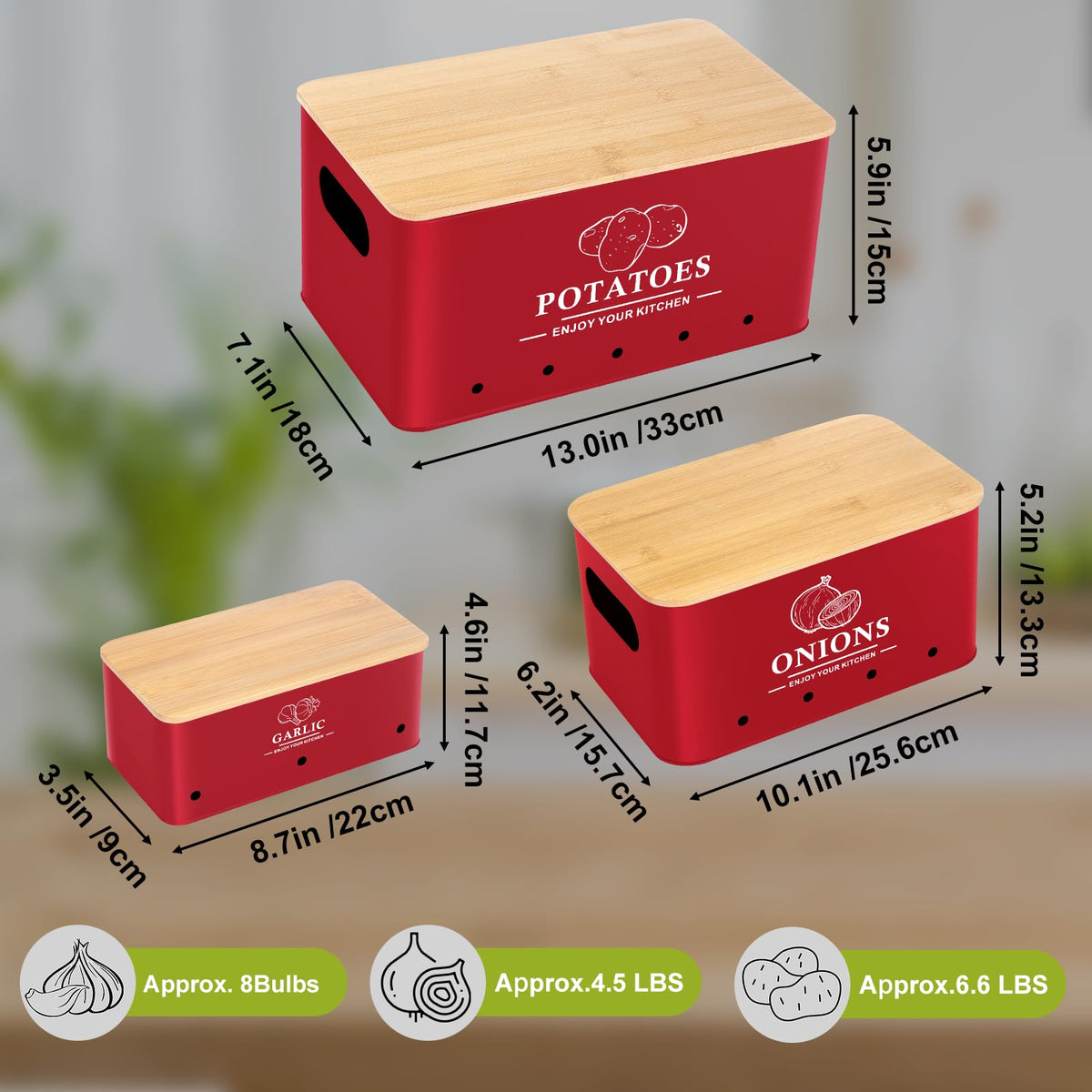 Dekosilave kitchen vegetable organizer showing three containers in use.