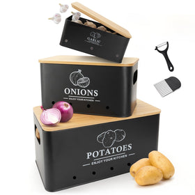 Dekosilave kitchen vegetable storage set, 3 pieces, compact and sturdy.