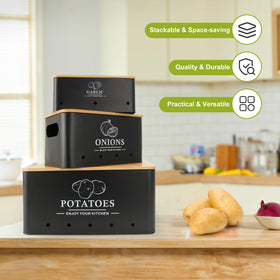 Dekosilave onion storage container labeled ONIONS for easy organization.