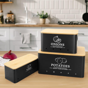 Dekosilave potato storage container with ventilation for freshness.