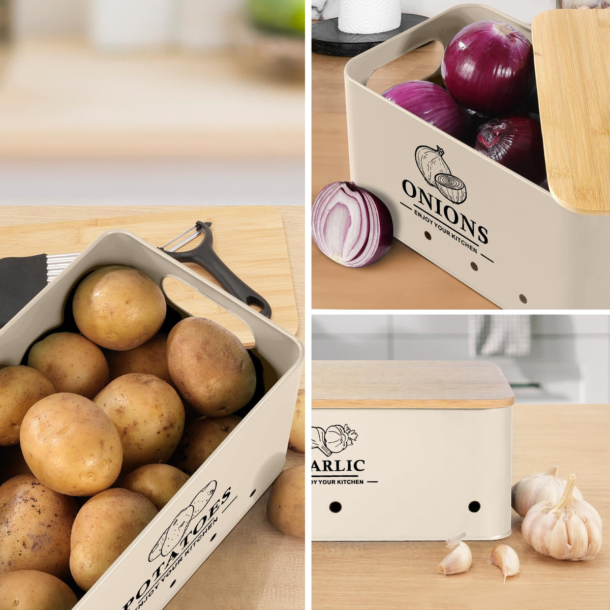 Dekosilave stackable design saves space and keeps kitchen surfaces tidy.