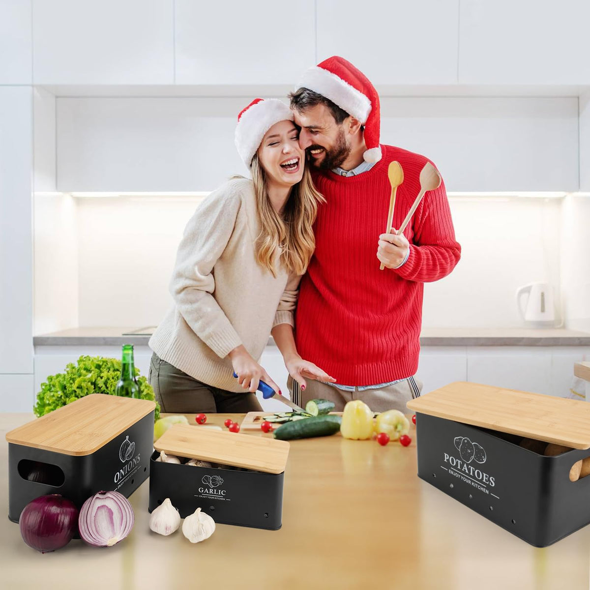 Dekosilave stackable design saves space in kitchen or pantry.