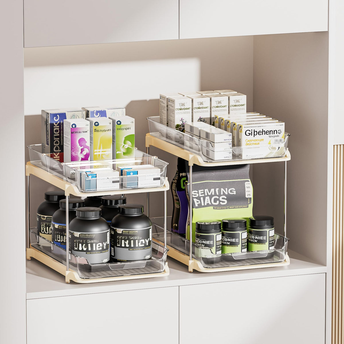 Delamu anti-slip base keeps the unit steady during drawer use.
