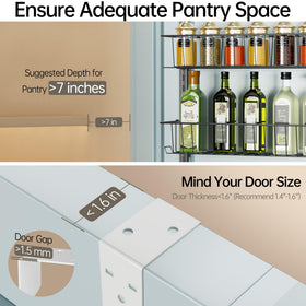 Delamu anti-slip crossbars prevent wobble while reaching for items on the door.