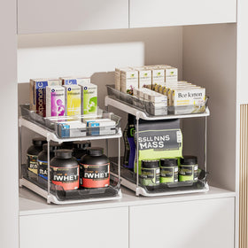 Delamu clear acrylic construction lets you see contents at a glance.