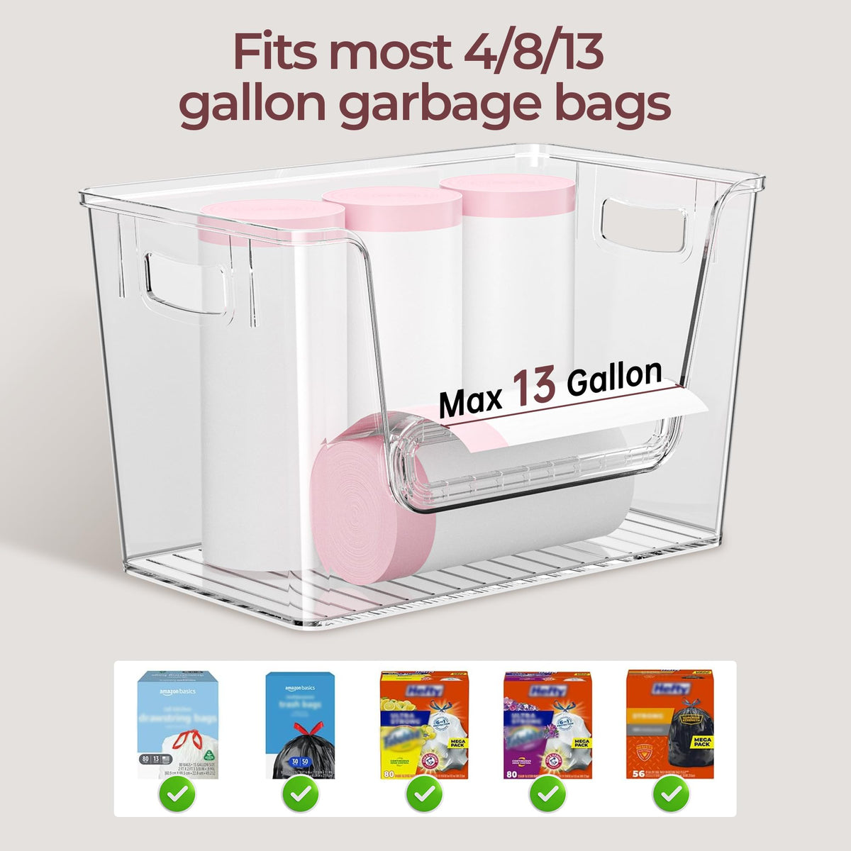 Delamu clear front view pantry bin lets you see contents at a glance.