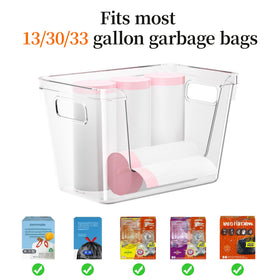 Delamu clear trash bag organizer under sink keeps bags visible and accessible