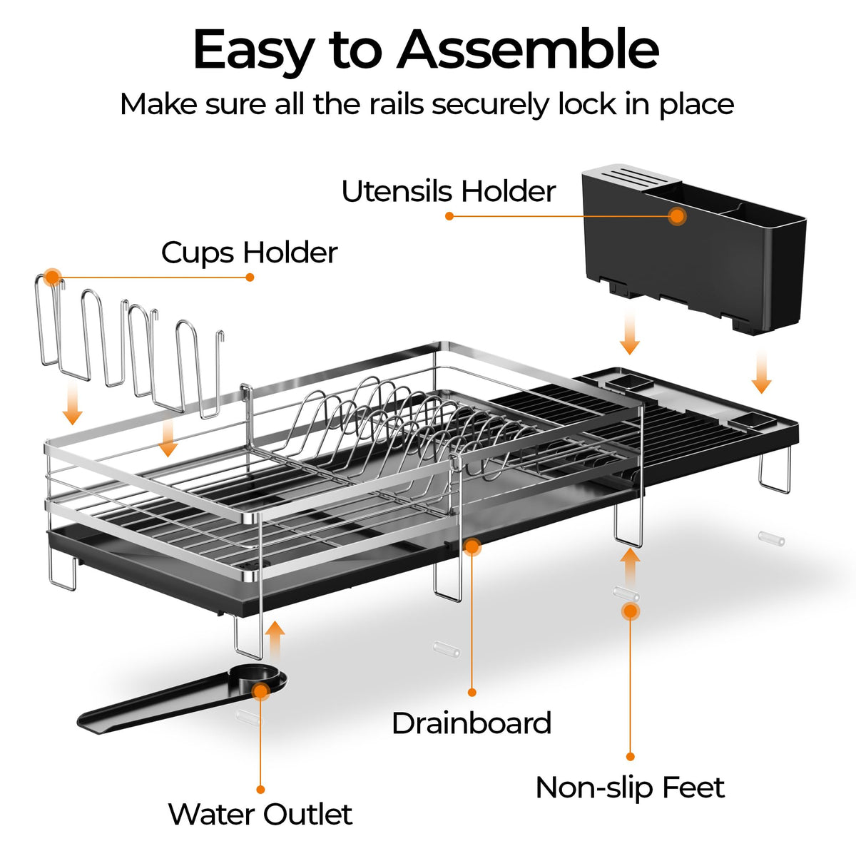 Delamu tool-free assembly for quick setup on any counter