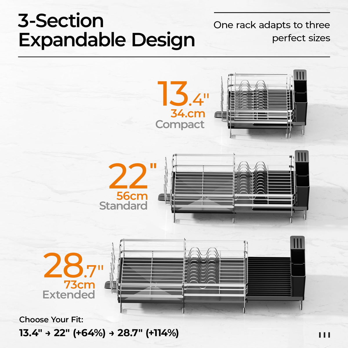 Delamu 3-slot utensil holder keeps forks and spoons organized