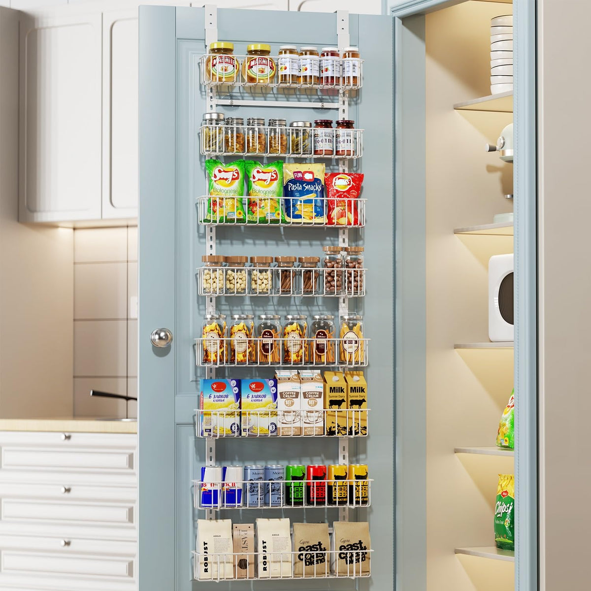 Delamu fits most doors up to 64 inches high for versatile placement