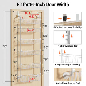 Delamu metal over-the-door spice rack saves cabinet space