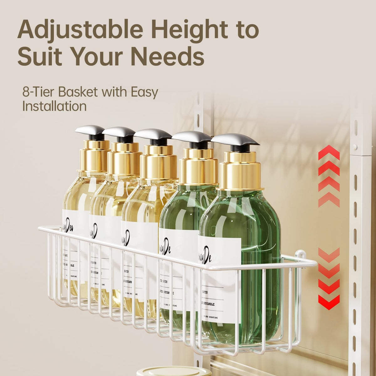 Delamu metal over-the-door pantry organizer mounted on a white door for efficient storage