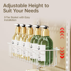 Delamu metal over-the-door pantry organizer mounted on a white door for efficient storage