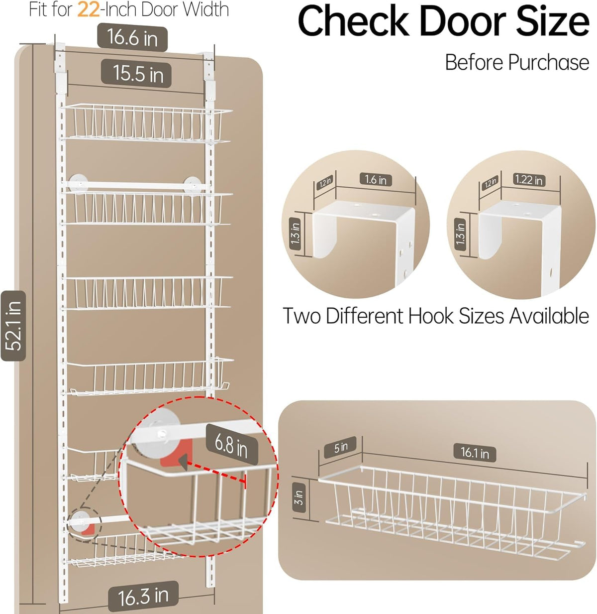 Delamu metal pantry organizer shows durable construction for heavy jars and cans.