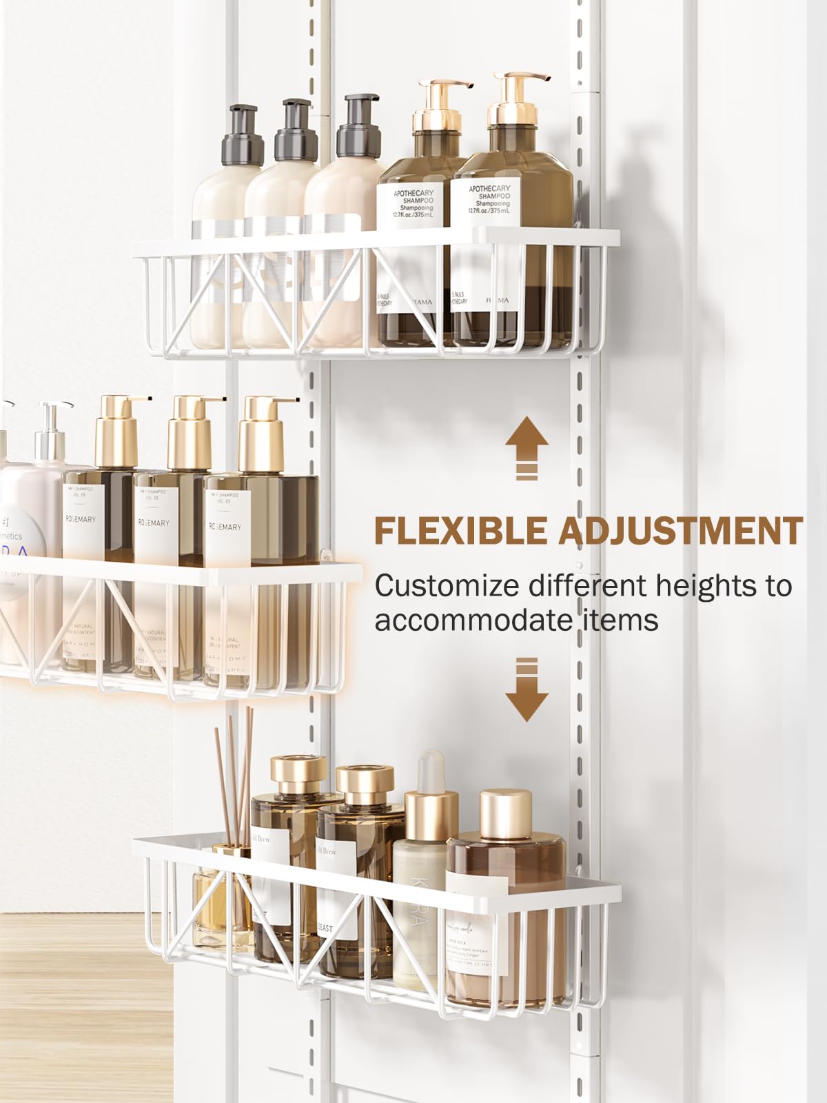 Delamu install-ready over-the-door 9-tier organizer mounted for quick setup